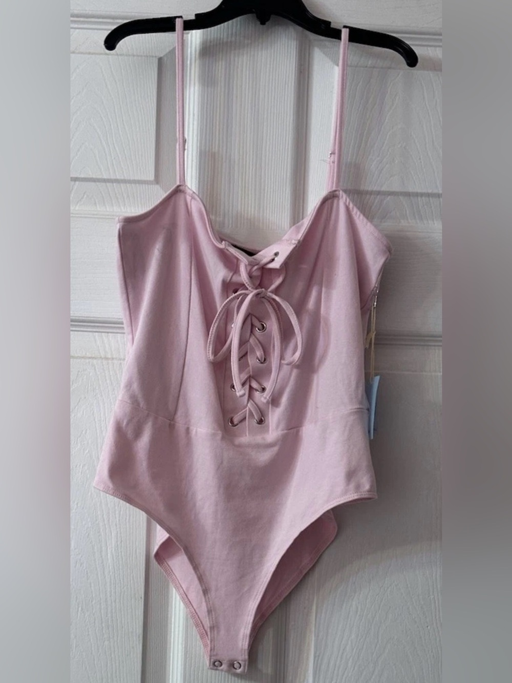 Forever 21 Sunny Spot Women’s Pink Lace Up Bodysuit Size Medium M NWT